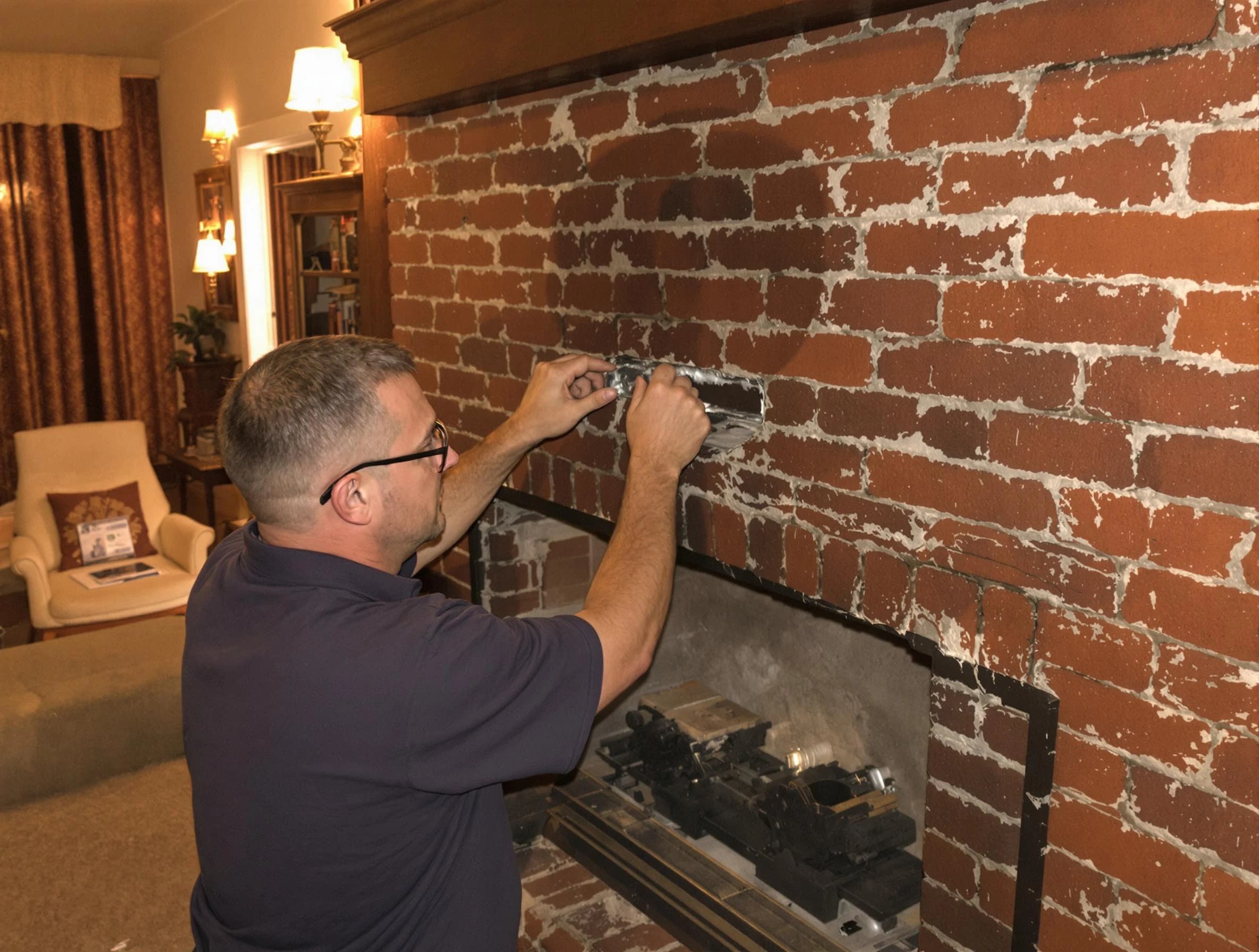 Syracuse Chimney Sweep expert fixing a fireplace in Syracuse, UT