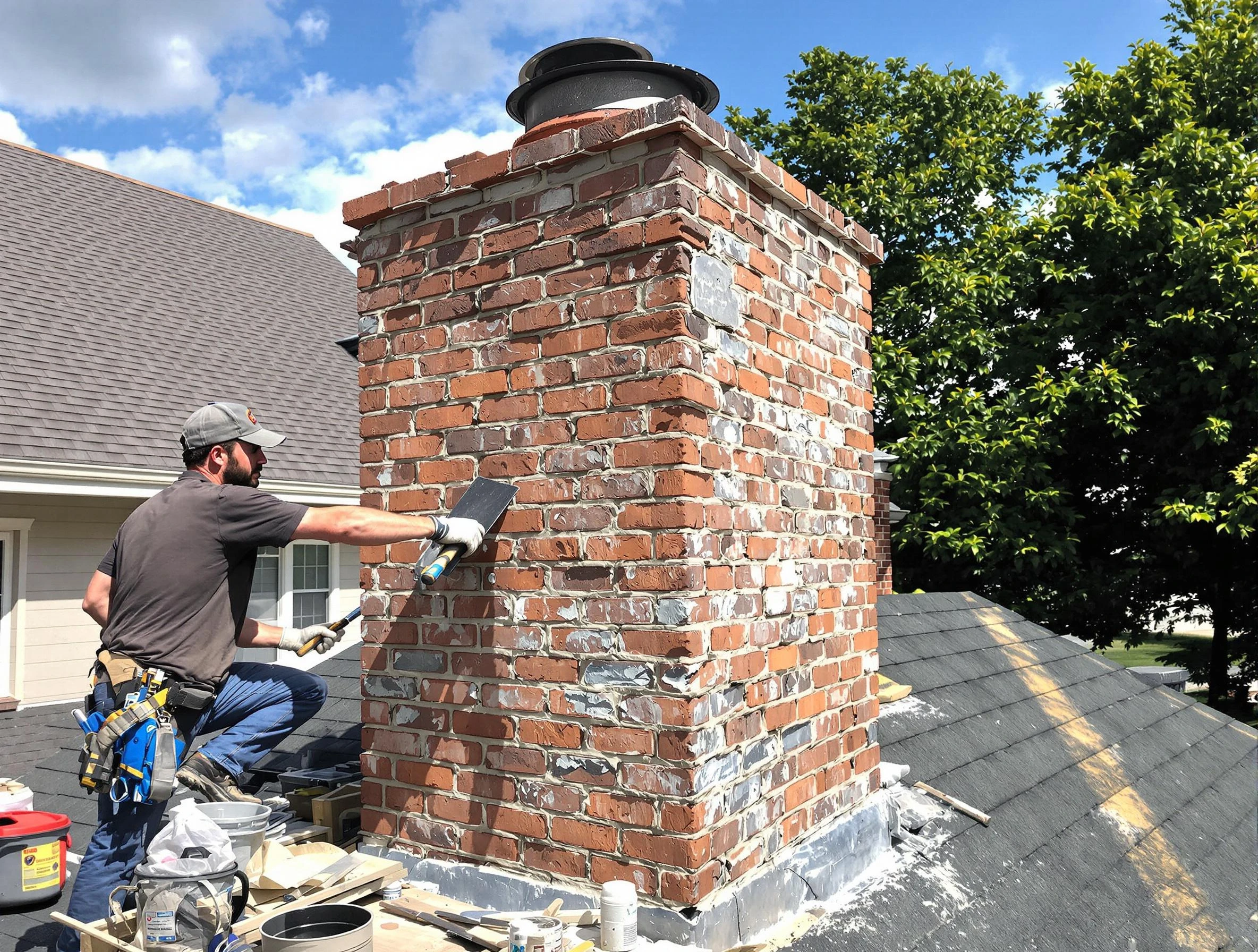 Completed chimney rebuild by Syracuse Chimney Sweep in Syracuse, UT