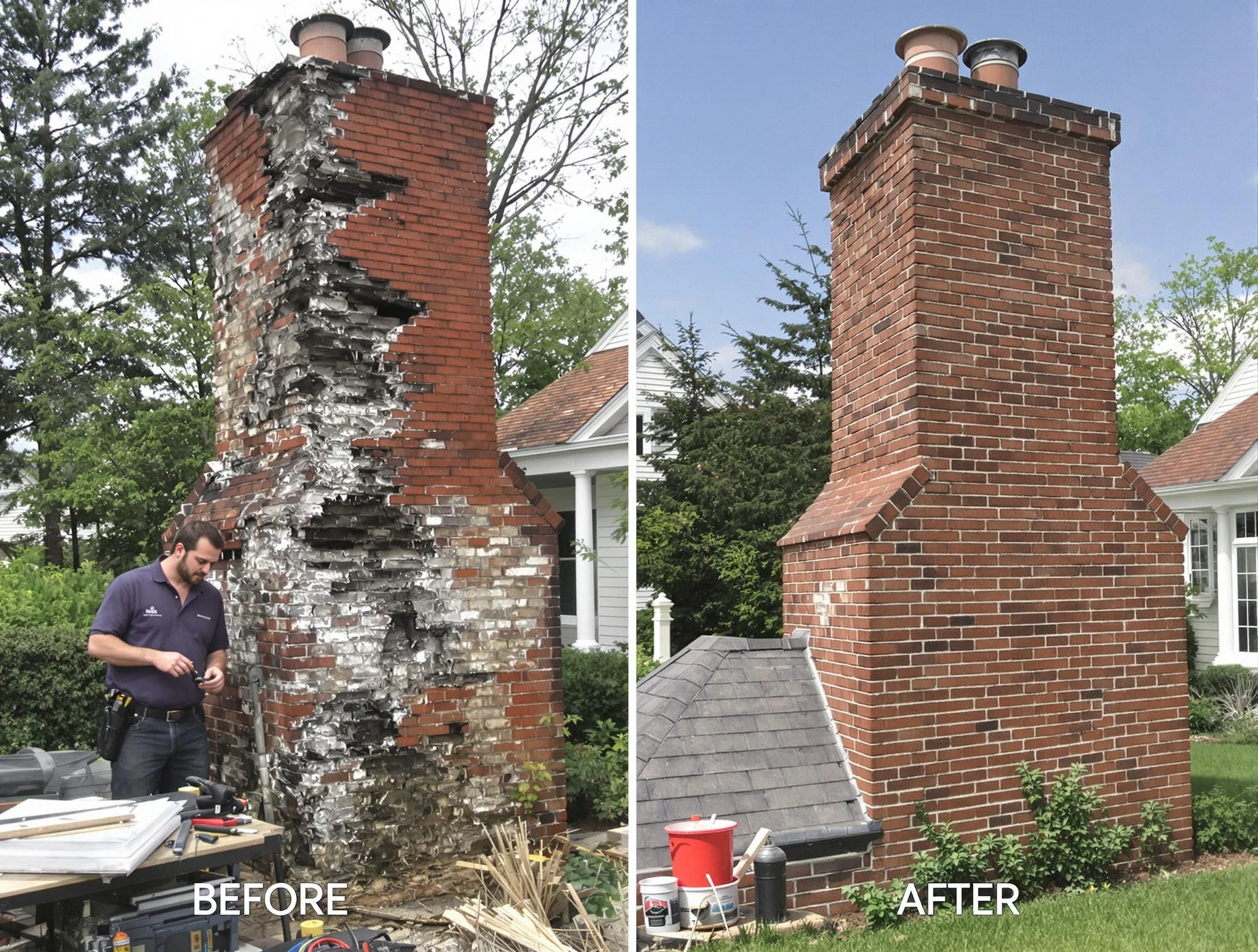 Syracuse Chimney Sweep performing a full chimney restoration in Syracuse, UT
