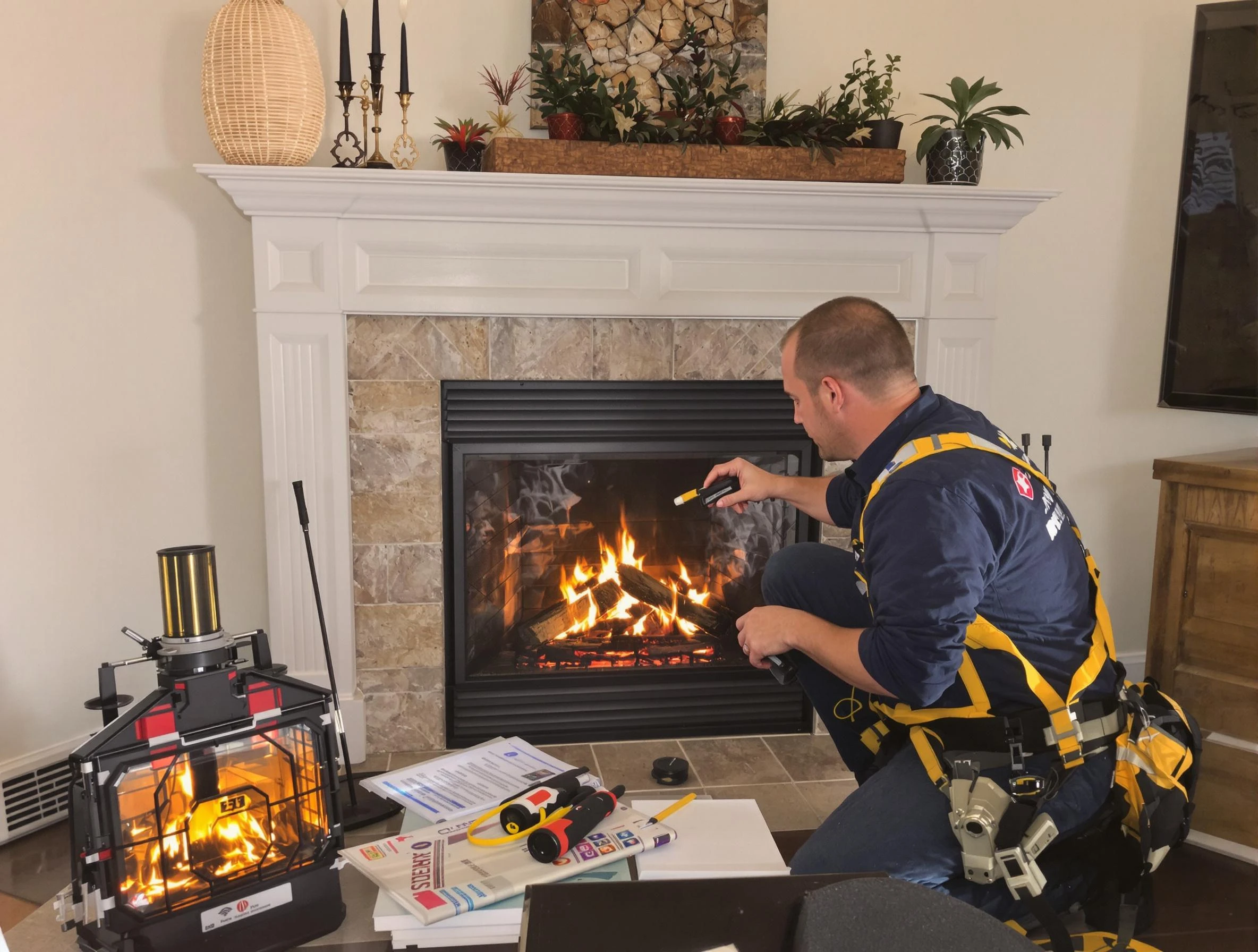 Safety-focused fireplace inspection by Syracuse Chimney Sweep in Syracuse, UT
